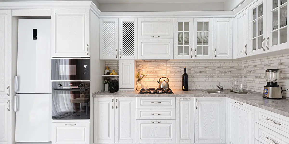 White kitchen cabinets in a new kitchen renovation in Modesto