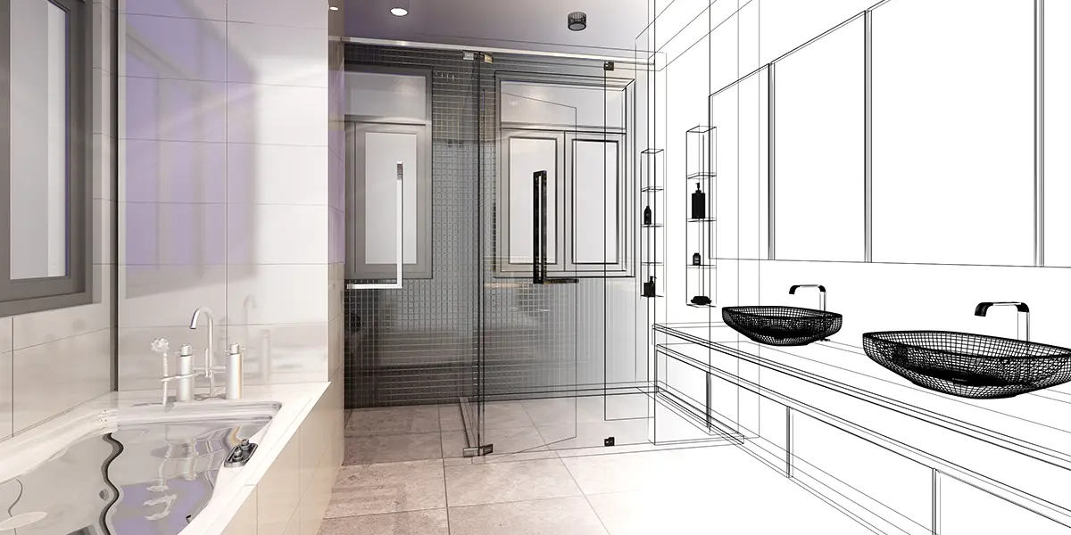 Bathroom interior design sketch
