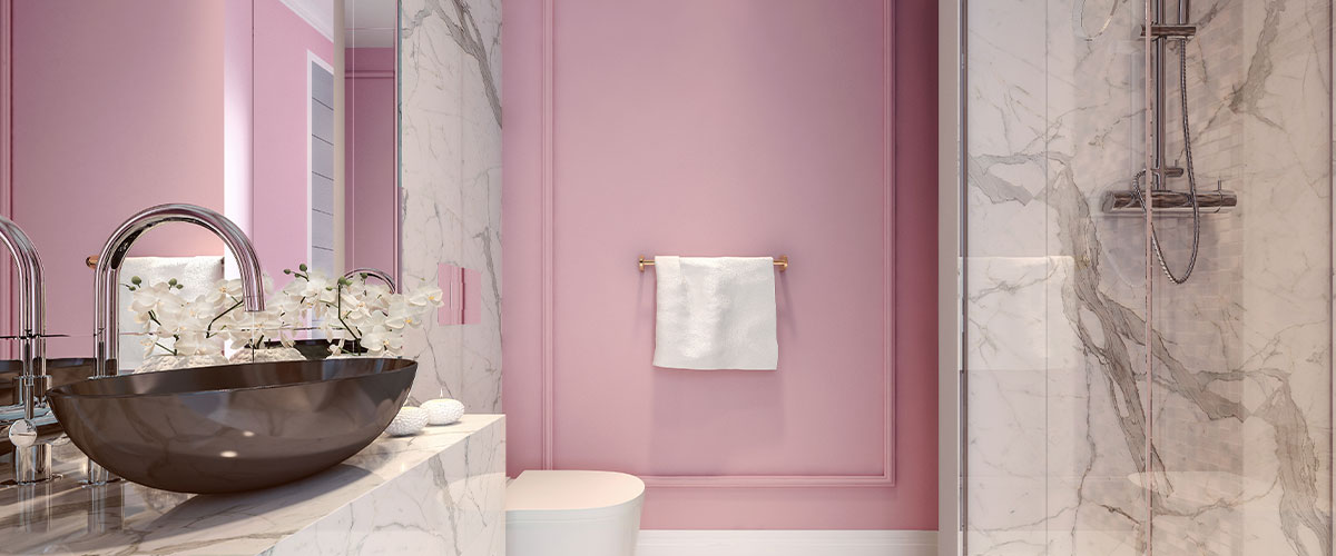 pink tile bathroom