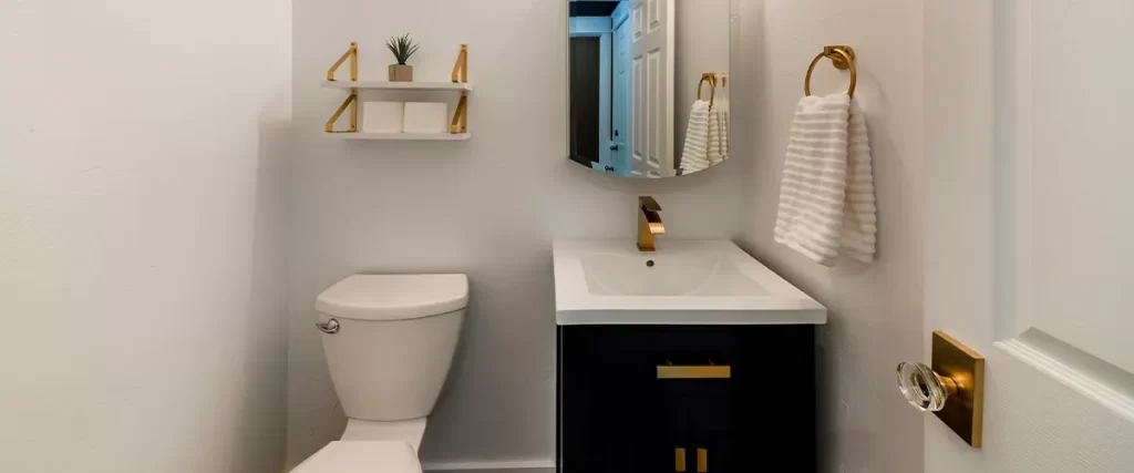 simple vanity powder room