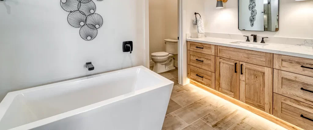 under cabinet lights in bathroom