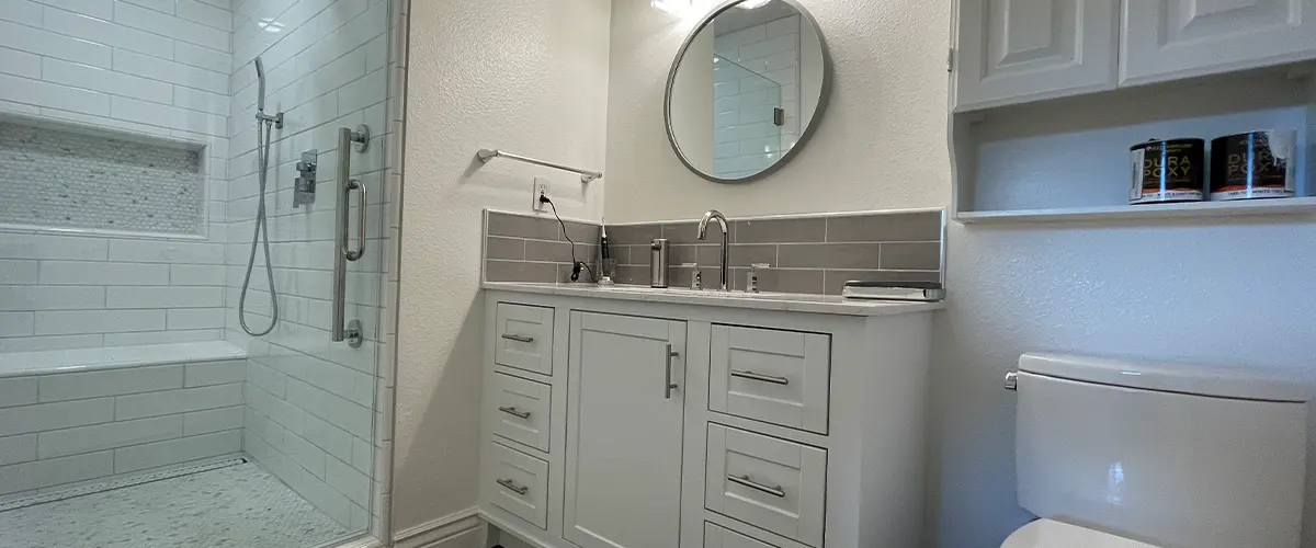 white bathroom renovation