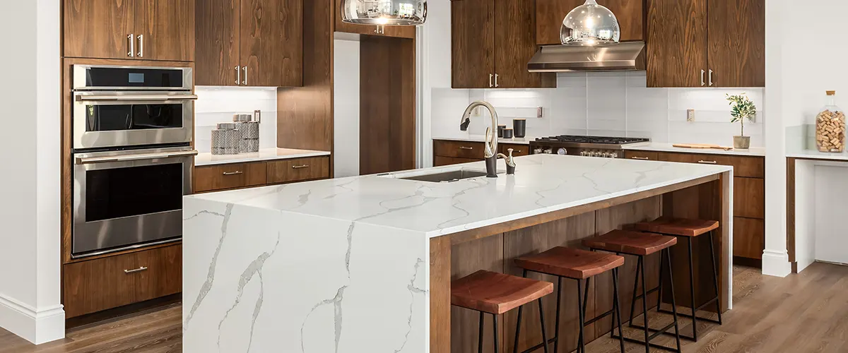 marble counter in kitchen