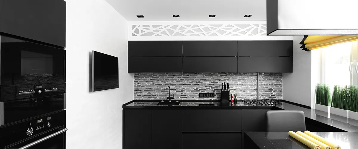 black and white kitchen