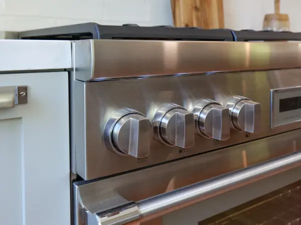 New stainless steel stove in new kitchen remodel