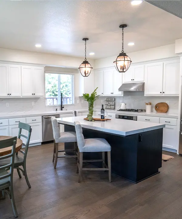 spacious kitchen remodelled in California by KHB Construction