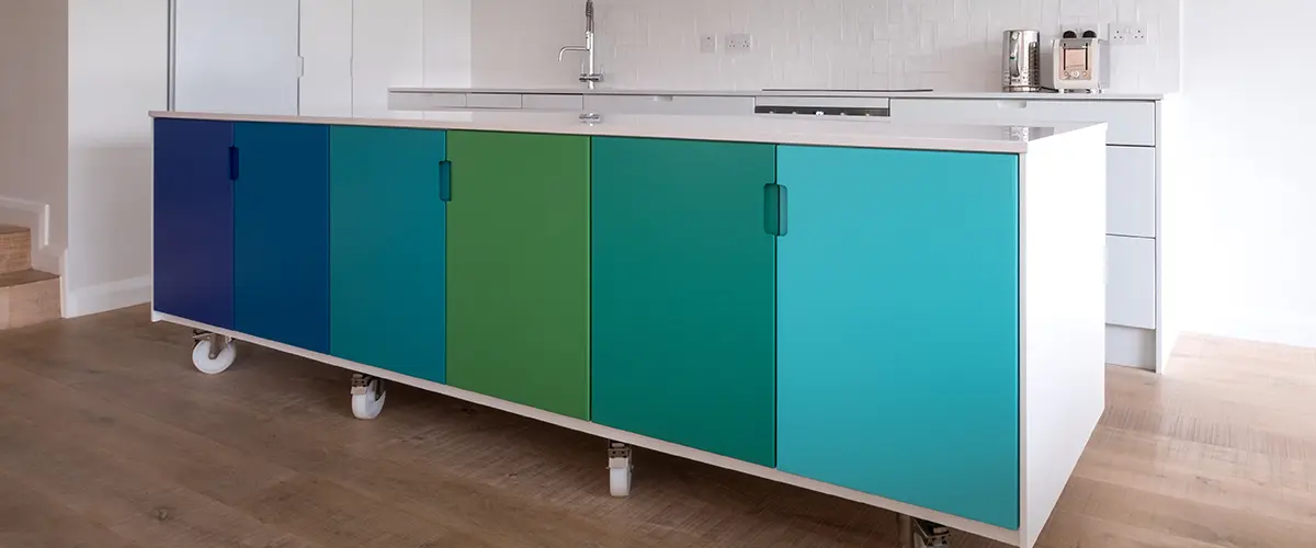 Custom color kitchen cabinets