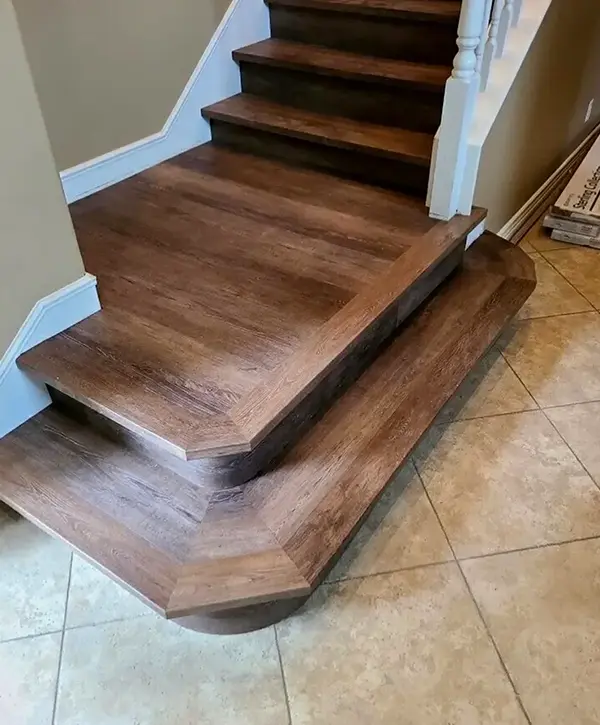 Timeless hardwood stairs flooring installation