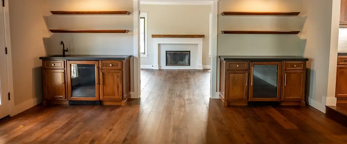Home remodeling with fireplace