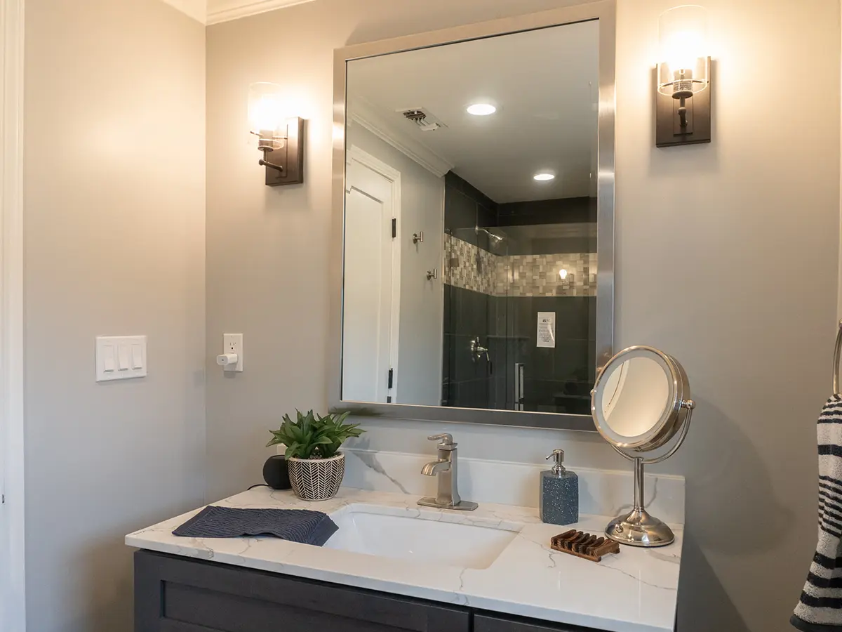 sink area in a bathroom addition