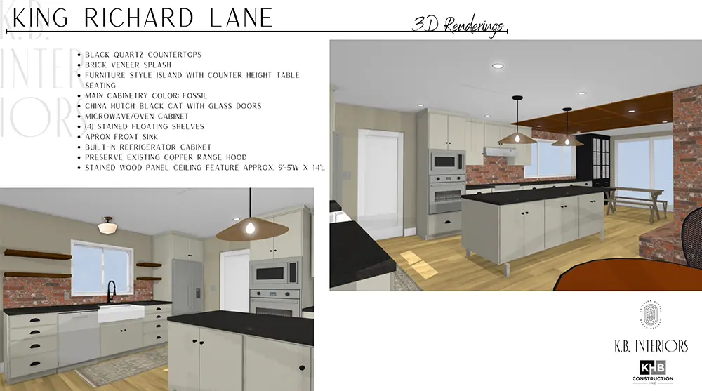 interior design package with kitchen and lights fixtures installed