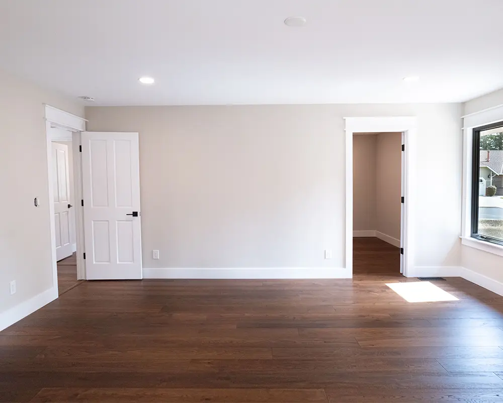 Bedroom remodel with new floor and paint