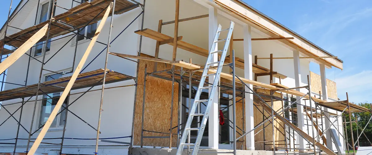 Exterior Home Remodeling Scaffolding In Livermore