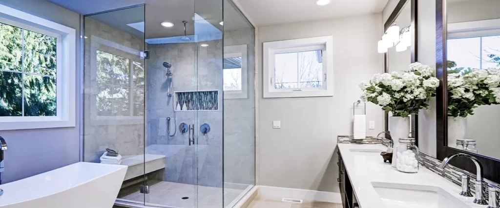 Bathroom With New Big Shower Glass Doors KHBC
