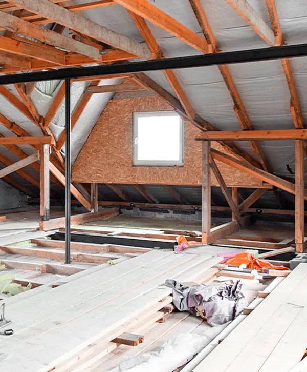 Attic Home Addition in Oakdale Being Done By KHBC COnstruction