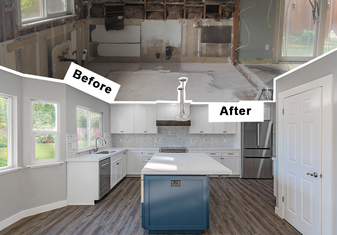 before and after kitchen transformation