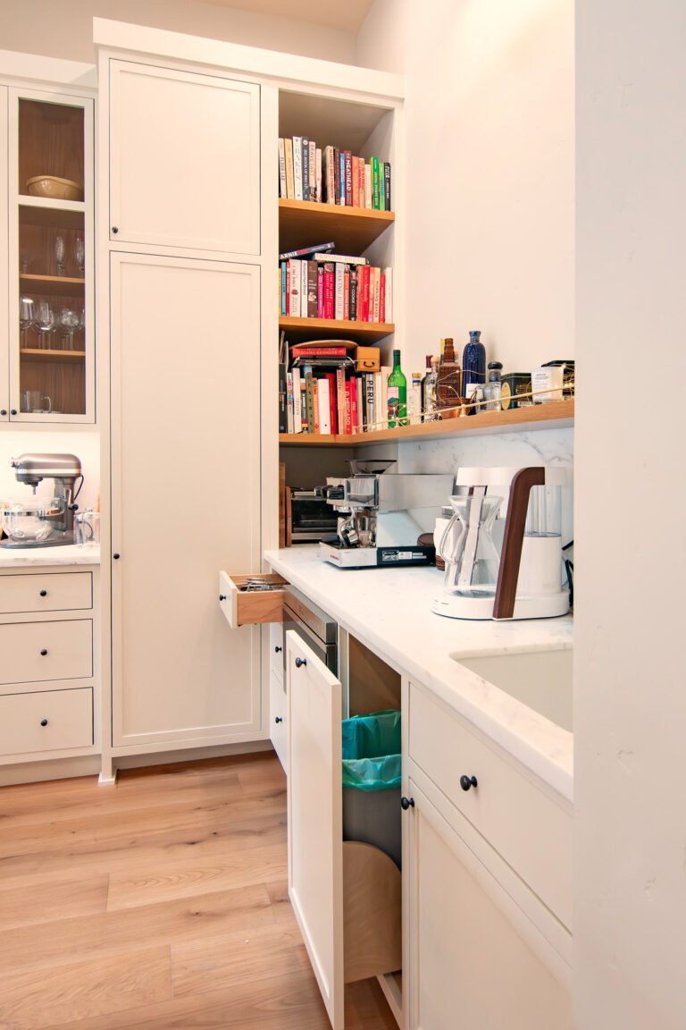 Tall cabinet with custom pull-out storage